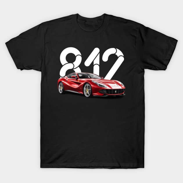 Ferrari 812 superfast victor art T-Shirt by Auto-apparel